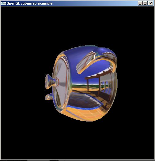 Скриншот из примера, показывающий результат применения кубической текстуры